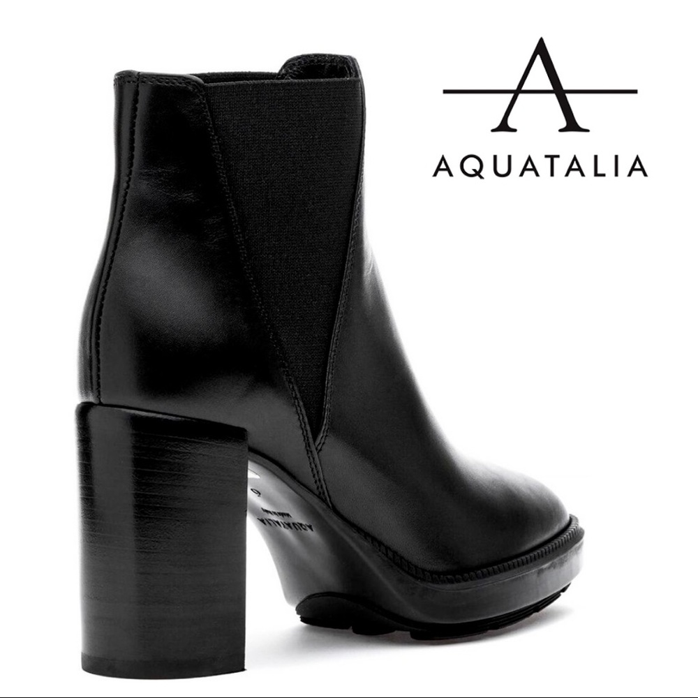 NWT AQUATALIA Ivana Waterproof Calf Leather Bootie - Picture 2 of 16